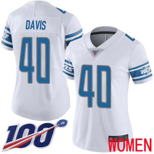 Detroit Lions Limited White Women Jarrad Davis Road Jersey NFL Football 40 100th Season Vapor Untouchable